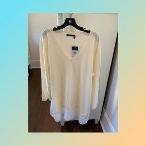 NEW Lauren Ralph Lauren Layered Sweater Ivory 2X